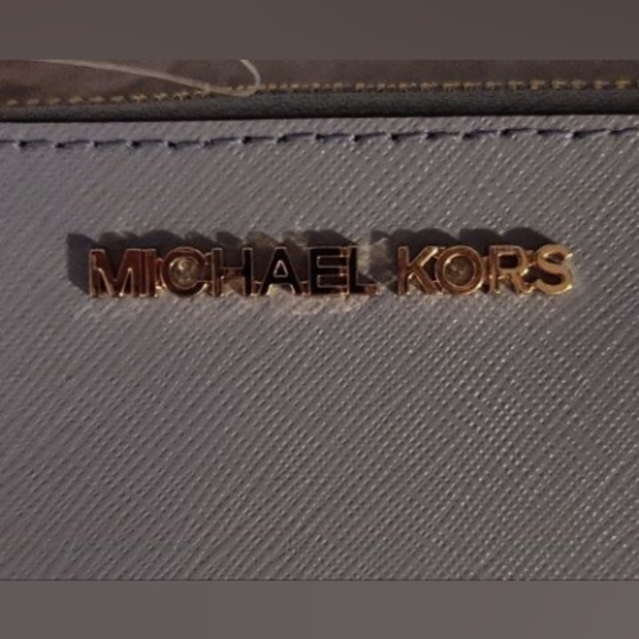 Michael Michael Kors Jetset Blue Travel Wallet Card Holder Zipper Coin Pouch - Picture 3 of 9